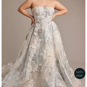 Elegant Strapless Floral Gown